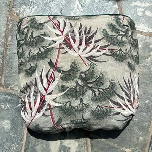 Authentic Vintage Tropical Barkcloth Cushion Cover Elastic Great Condition 50's